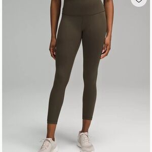 Dark olive Lululemon tight with ribbed waistband size 2